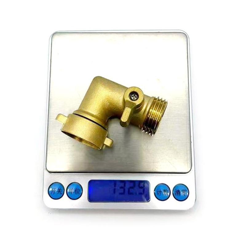 2 in 1 Angled Tap Connector 3/4 Rotating Brass Hose Adapter Convenient Water System Replacement Outdoor Tap Connector