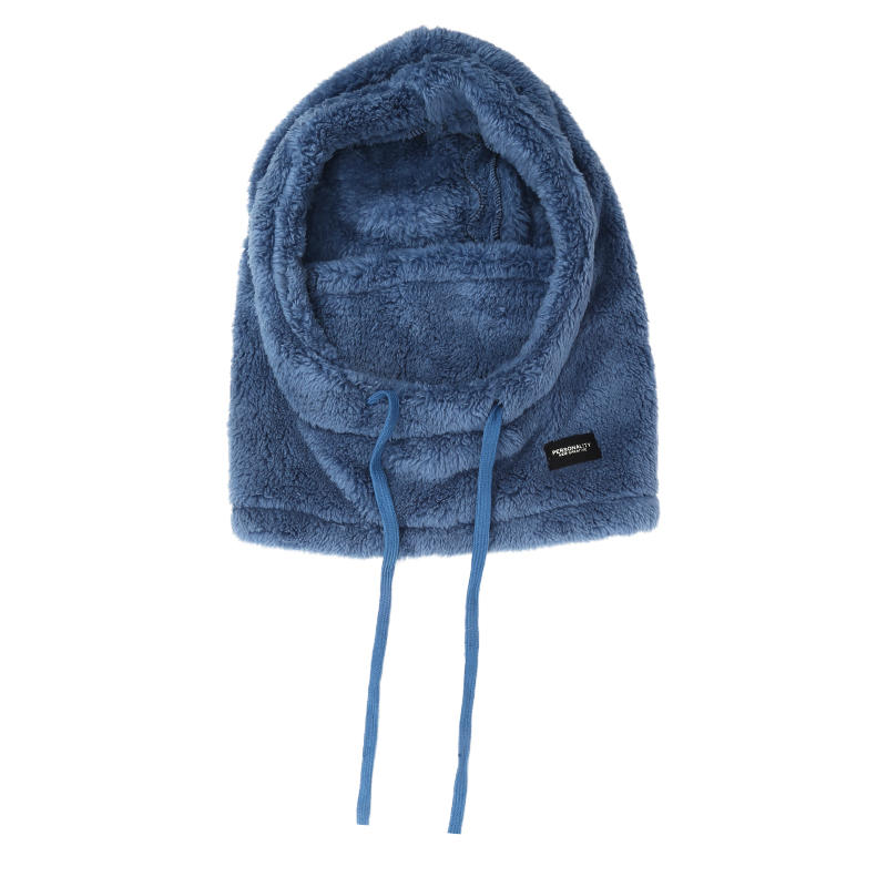 Winter Soft Plush Cycling Windproof Cap Hood Thermal Unisex Balaclava Drawstring Keep Warm Ski Mask Hat Women Hood Hats Scarf