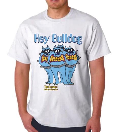 HEY BULLDOG BLUE MEANIES T-shirt BEATLES YELLOW SUBMARINE T-T-shirt TEE