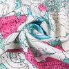 New Handmade Curled Silk Scarf Women 90cm Underwater World Print Twill Square Scarf Retro Printing Silk Scarf Shawl Headband