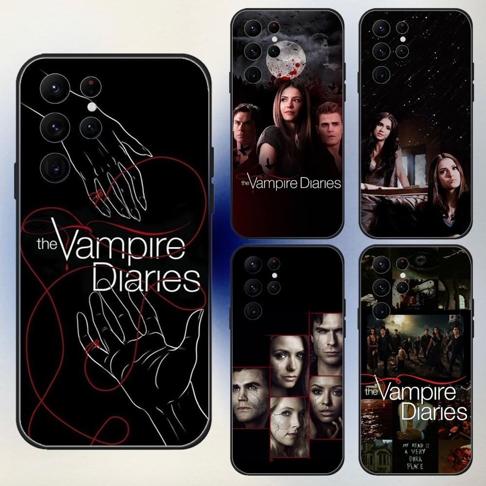 Чехол для телефона V-VampireS D-Diaries для Samsung S24,23,22,30,21,10,9,Ultra,Plus,Lite,FE,5G Черный Мягкий Чехол