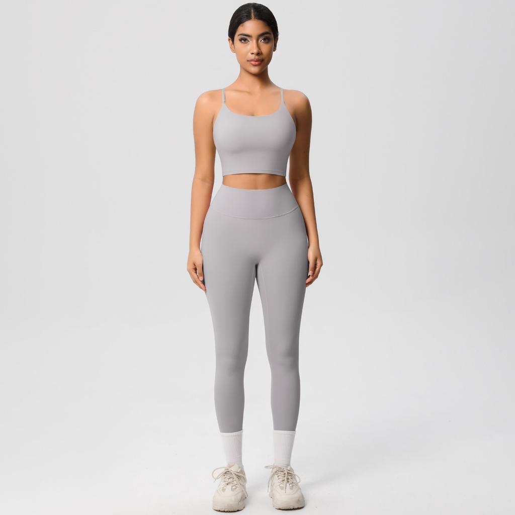 New Cloud Inspired Camisole Vest, Sports Bra, Yoga Suit Set, Quick Drying, Tight Fitting, Running, Leisure And Fitness Two-Piece Set For Women