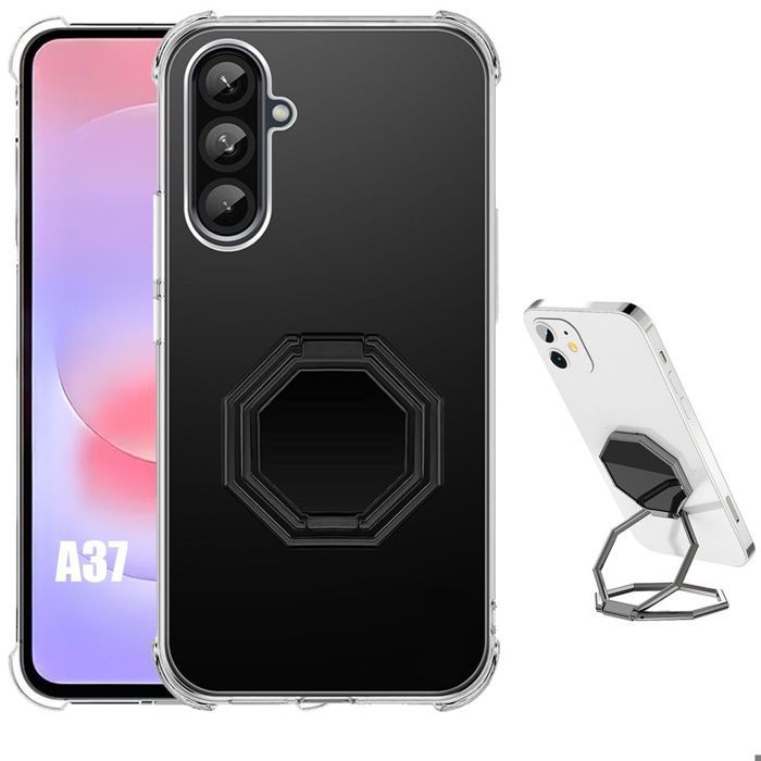Coque Silicone - BOOLING - pour Samsung Galaxy A37 5G - Antichoc avec Support Ajustable