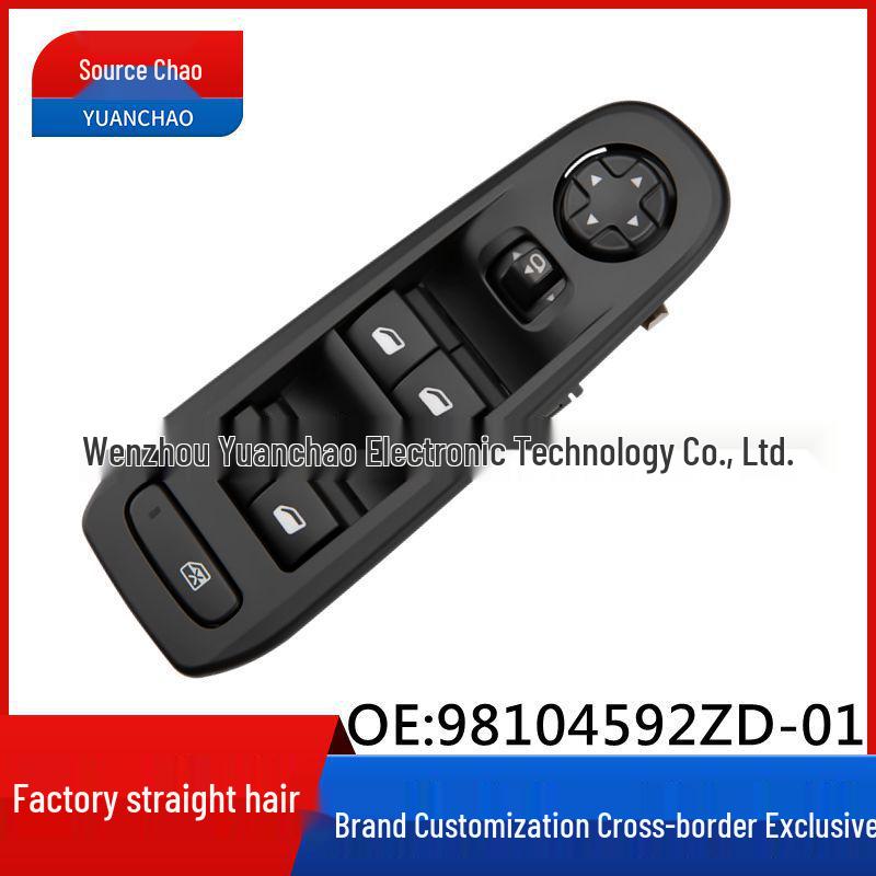 98104592ZD-01 подходит для моделей Peugeot 308/408, поддерживает переключатели окон и кондиционера, а также стеклоподъемники.