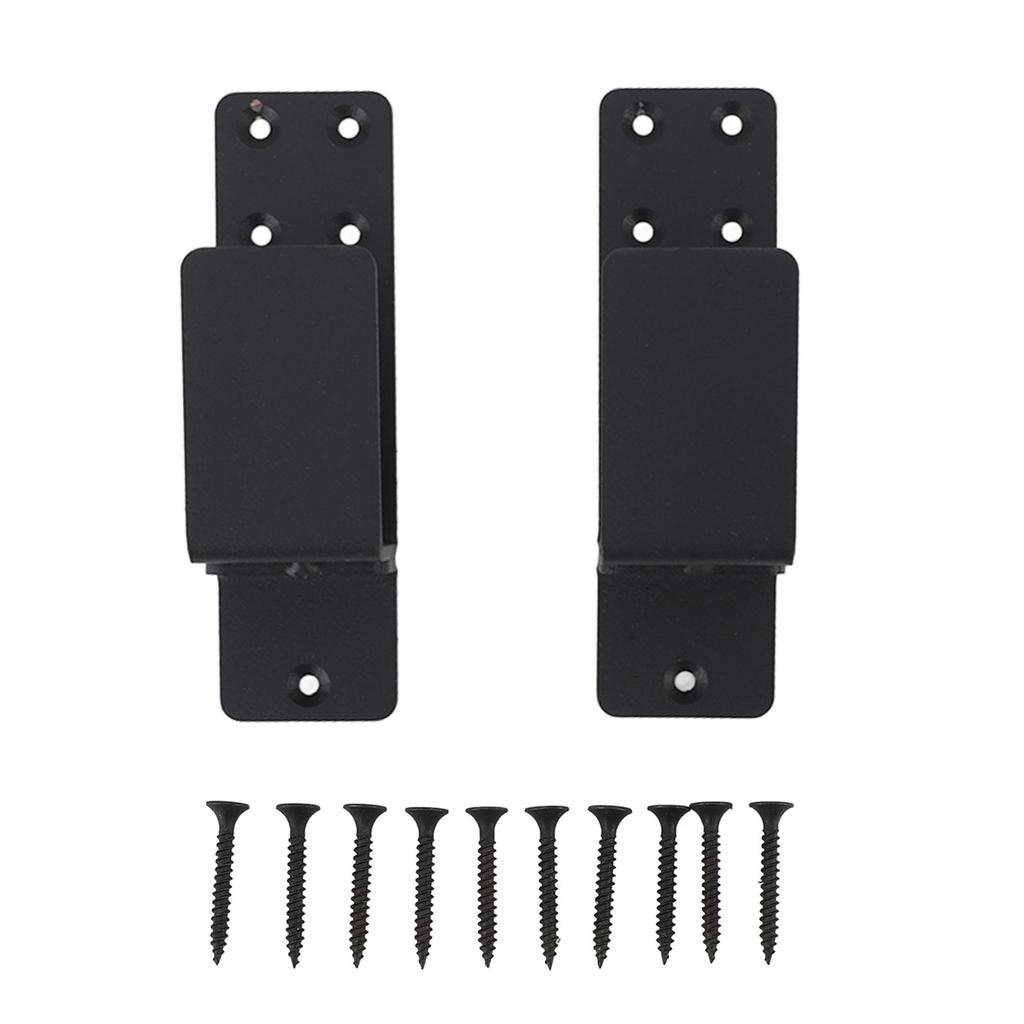 2 шт. Кронштейны для баррикады двери Держатель открытой планки Углеродистая сталь Легкая установка U-образный кронштейн для гаража сарая Доски 2x4 Черный