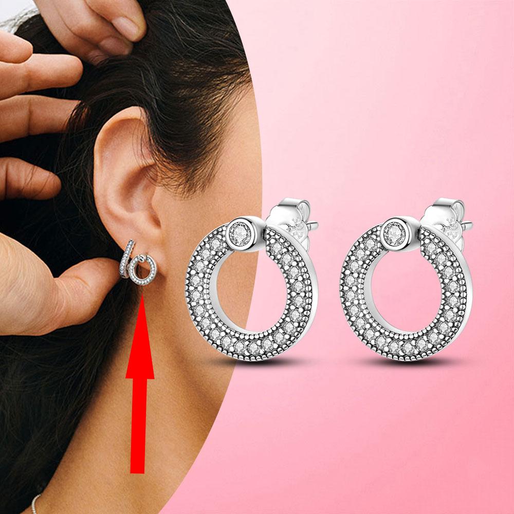 Серьги Серебряные серьги 925 пробы Геометрические серьги-гвоздики для женщин Свадебные серьги в корейском стиле S925 Изящные ювелирные изделия Тенденция