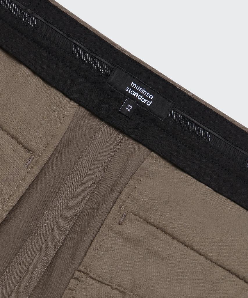 MUSINSA STANDARD Real Wide Hidden Banding Slacks [Dusty Beige]