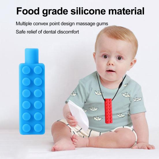 Детская молярная палочка пищевой силиконовый радужный строительный блок со шнуром предотвращает проглатывание