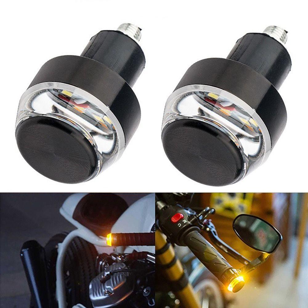 1/2Pcs 12V Motorcycle Turn Signals Flashing Corner Lamp Handle Bar LED Light for Moto Handle Bar