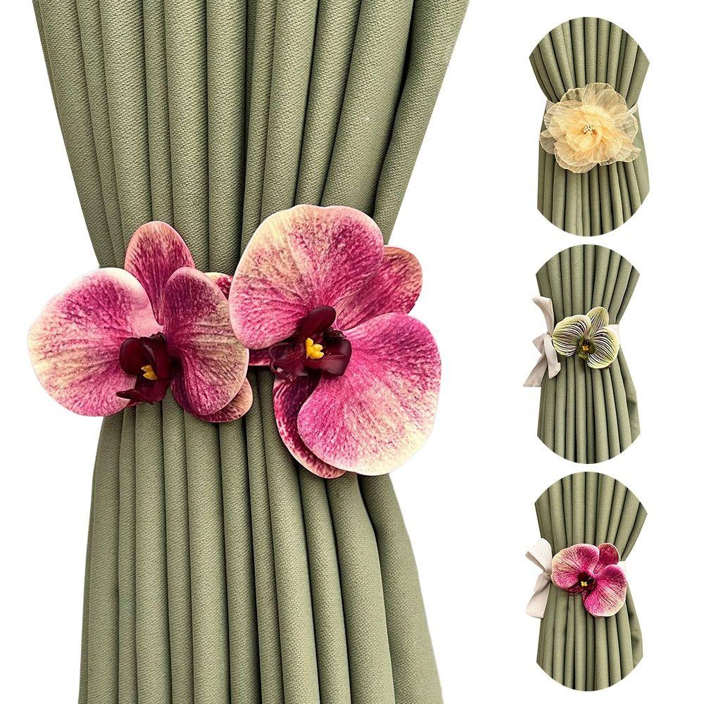Flower Shape Curtain Buckles No Punching Curtain Strap Modern Curtain Hanging Rope Home Decoration