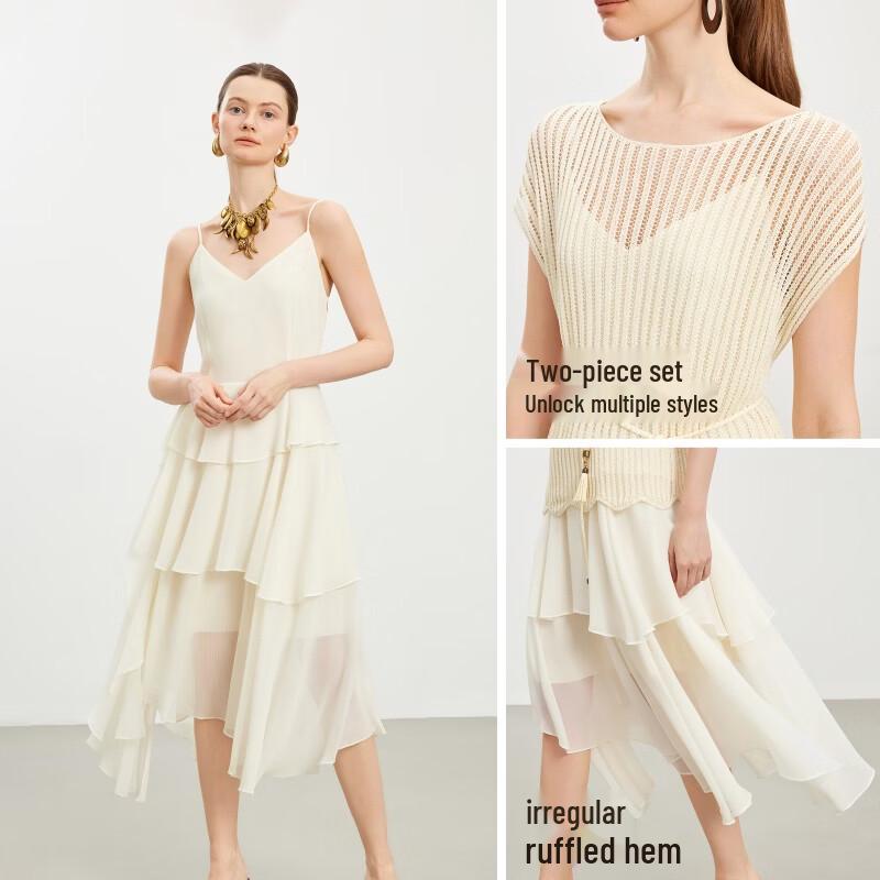 Платье Vero Moda midi А-силуэта с оборками по подолу
