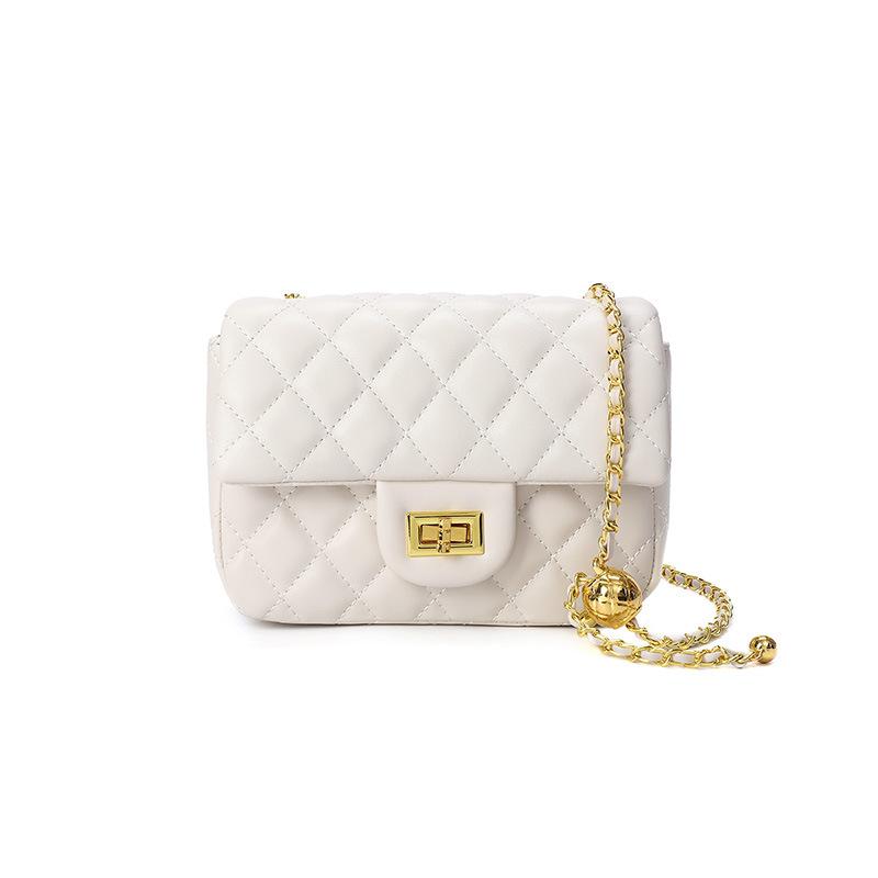 Модная женская сумка с цепочкой Golden Ball на весну и лето с клетчатой сумкой Diamond Check для женщин, сумка через плечо на одно плечо, маленькая квадратная сумка