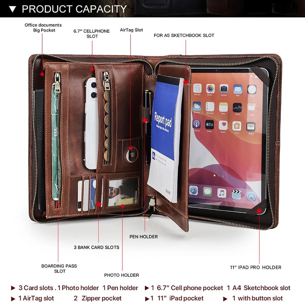 Кожаный портфель для iPad Air 5 10,9 2022 Air 4 Air 3 iPad Pro 11 2021 чехол 7-го, 8-го, 9-го поколения 10,2