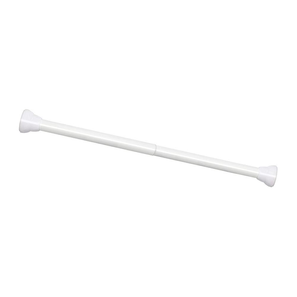 Resin, Stainless Steel Expandable Curtain Rod White Telescoping Curtain Rod Indoor