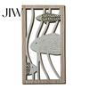 Wooden Fish Wall Hanging Decorative Sign, Hollow Ocean Themed Art, with Adhesive Rustic Plaques Tape No Drill for Living Room Bedroom