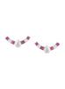 Kicky and Perky 925 Sterling Silver Minimilastic Stud Earring | Polki Moissanite, Pink Talphe