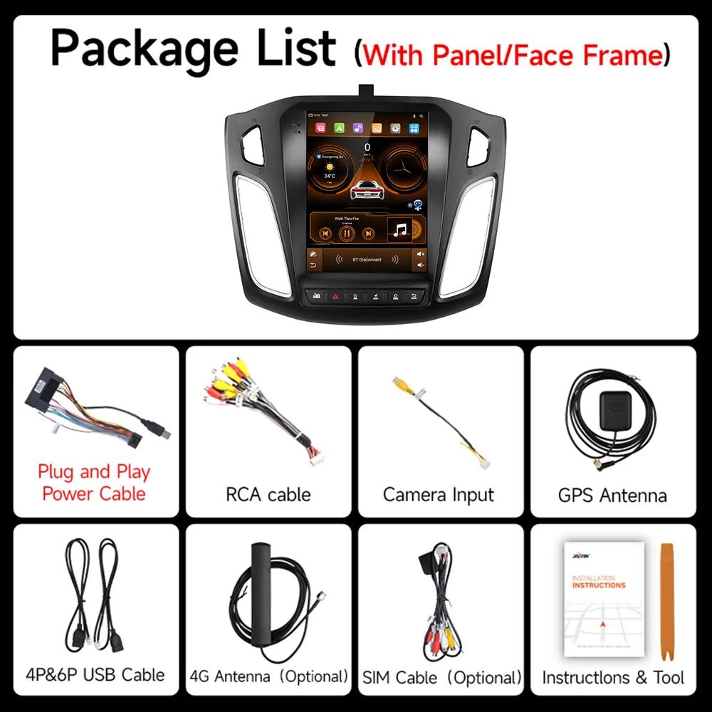 JIUYIN 2 Din 9.7" Android 13 Carplay Автомагнитола для Ford Focus 3 Mk 3 2011 2012 - 2019 Мультимедийный плеер 2Din GPS Автомагнитола DVD