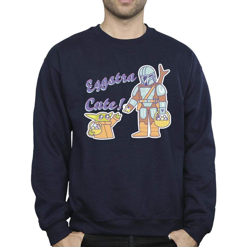 Star Wars Mens The Mandalorian Eggstra Cute Grogu Sweatshirt