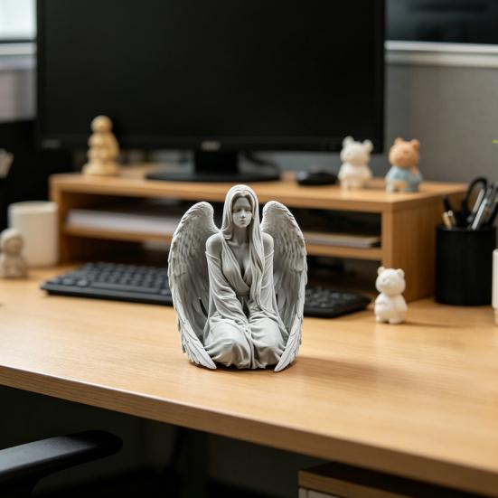 3D-печатная фигурка ангела, настольное украшение-ангел, скульптура ангела из смолы для спальни, прихожей, кабинета, стильный домашний декор, подарок