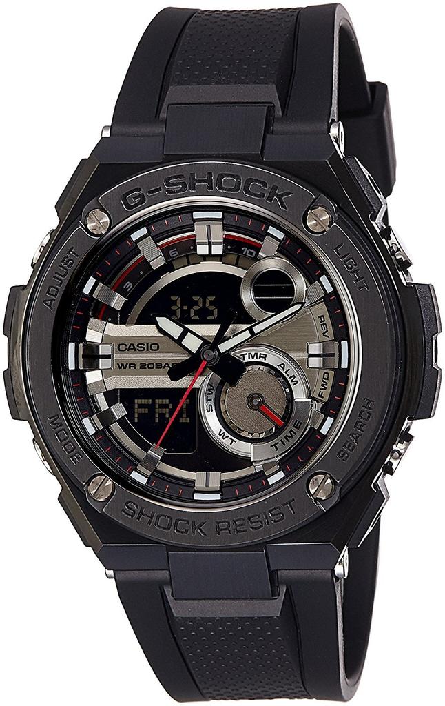 Casio Black Rubber Quartz Watch Men's G-Shock GST210B-1A (GST-210B-1ADR)