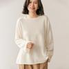 Lekasha Women's Cashmere Rolled Hem Sweater - Autumn/Winter, Twelve-Needle, Round Neck, Widened Sleeves, Loose Fit, Warm Base Layer