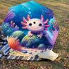 1PC Axolotl Ocean Automatic Open/Close Umbrella with Windproof, 8-Rib Sturdy Canopy, Durable Ribs, Fashionable Design, Outdoor Accessory, Fun Prin, Ho