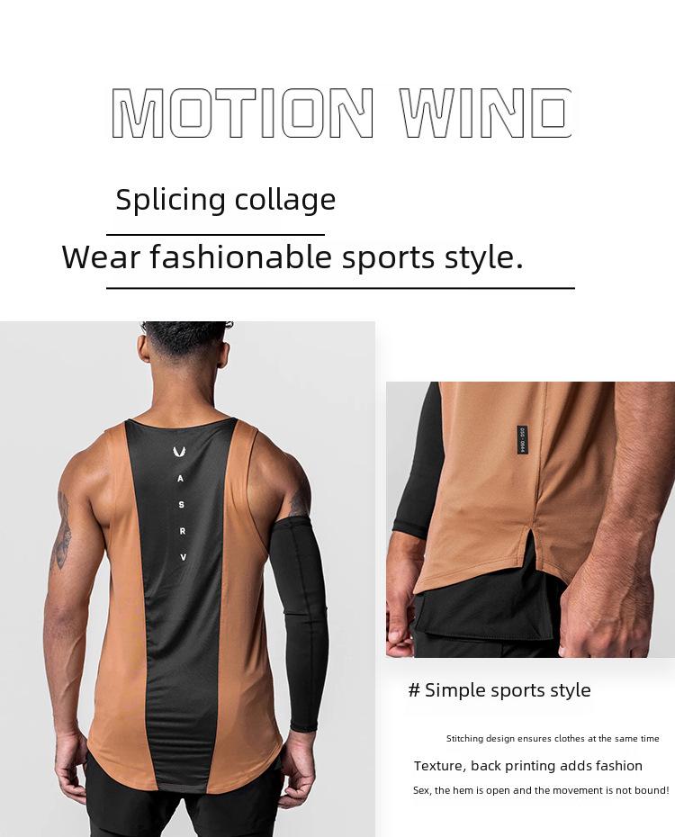 Мужской летний эластичный жилет для фитнеса - стильная футболка без рукавов с принтом
