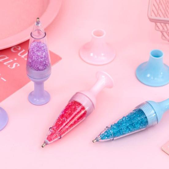 Vase Shaped 5D DIY Painting Point Drill Pen with Diamonds Cross