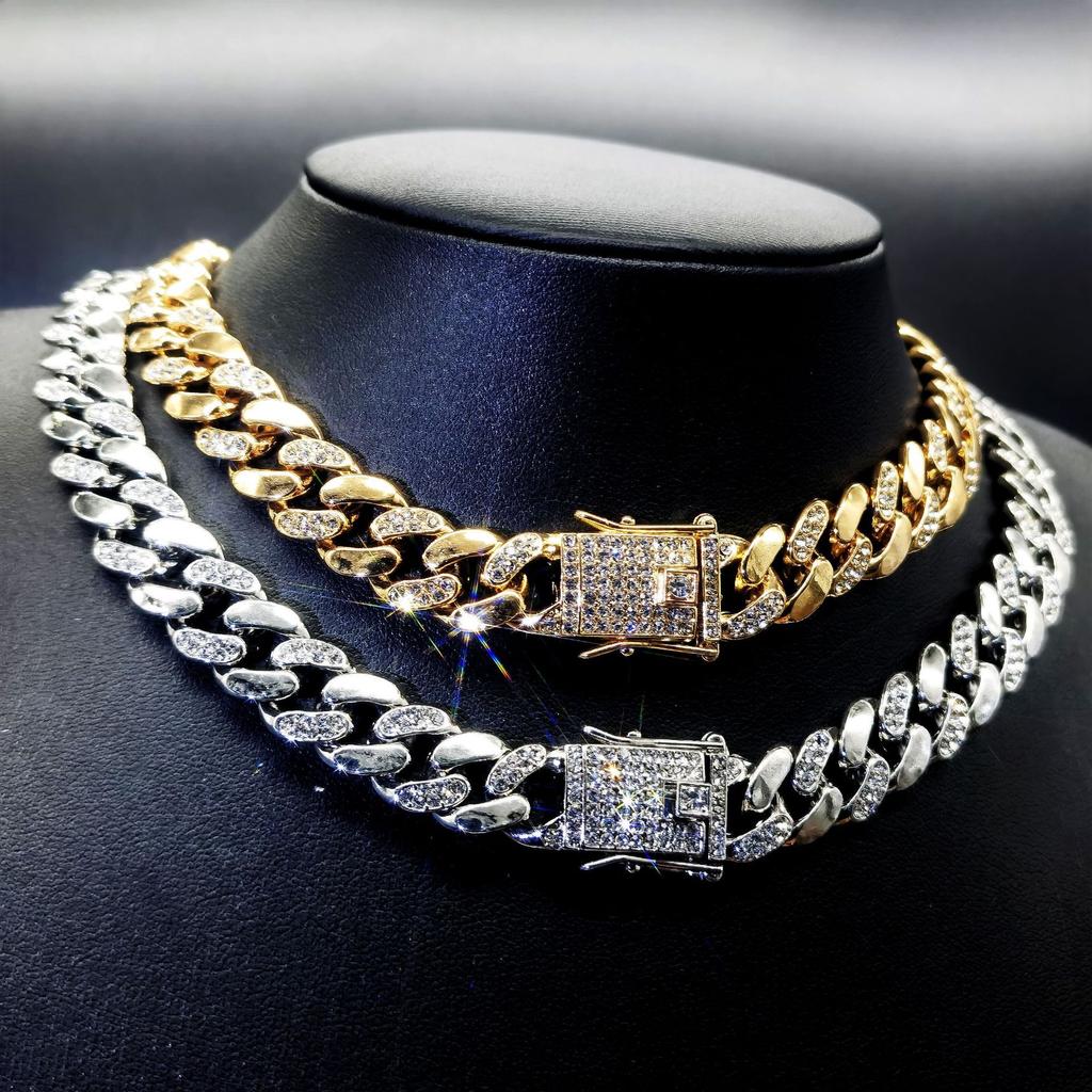 Кубинская цепочка с интервалом 12 мм, ожерелье для мужчин и женщин, европейская и американская цепочка в стиле хип-хоп