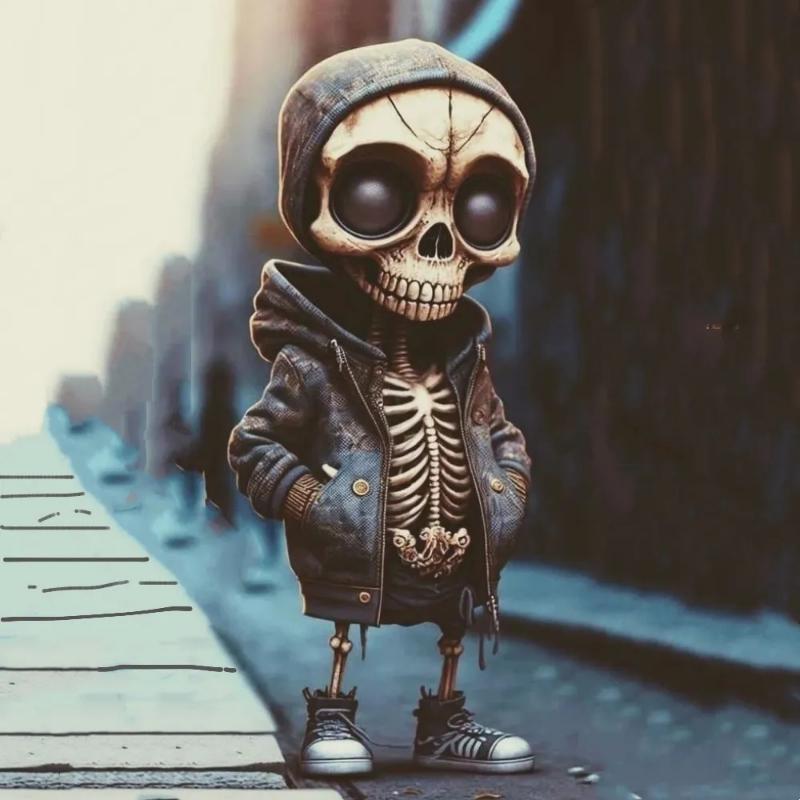 Cool Skeleton Figurines Halloween Skeleton Doll Ornament