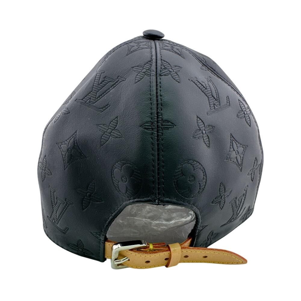 Louis Vuitton M76985 кожаная кепка с монограммой Shadow черная кожа Б/у
