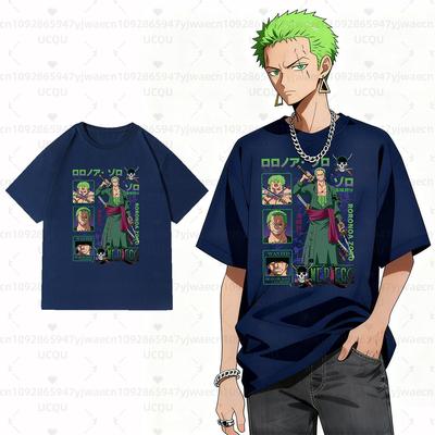 2026 Новая футбольная майка с Зоро из Аниме One Piece, летняя, большого размера, мужская, женская, косплей, с коротким рукавом, футболки, топы