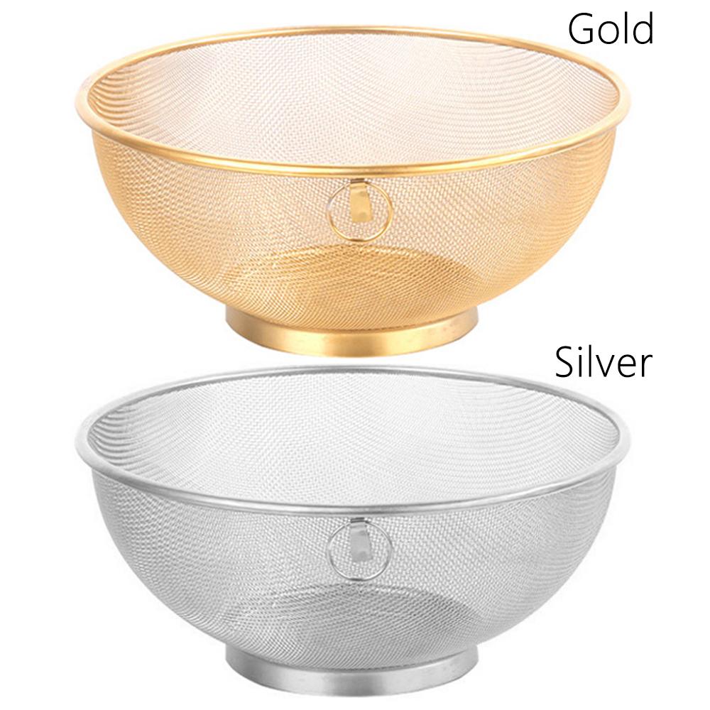 Stainless Steel Mesh Colander Multi-function Washing Rice Bowl New Strainer Basket