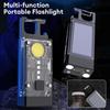 4000LM Мини EDC Солнечный LED+COB Фонарик Маленький Карманный Брелок Фонарик USB Перезаряжаемый Сильный Магнитный Кемпинговый Фонарь Прожектор
