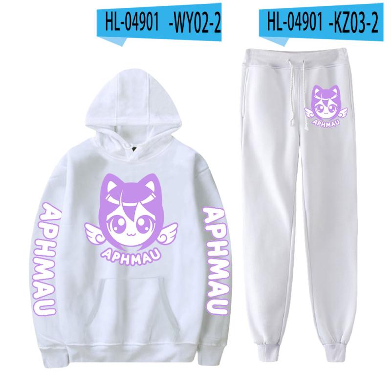 Наборы толстовок с капюшоном с принтами аниме Aphmau Merch для мужчин и женщин, комплекты спортивных костюмов, повседневная толстовка с капюшоном + брюки, комплекты из 2 предметов, уличная одежда, толстовки большого размера