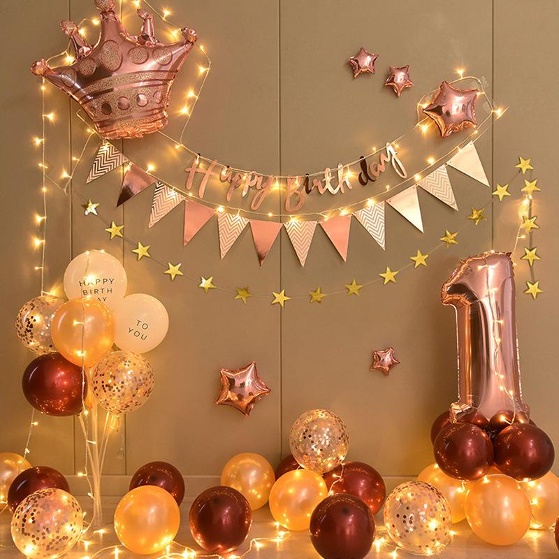 Композиция из воздушных шаров на первый день рождения ребенка, набор для украшения вечеринки для мальчиков и девочек, цветная сцена в виде макарон, фоновая стена из воздушных шаров