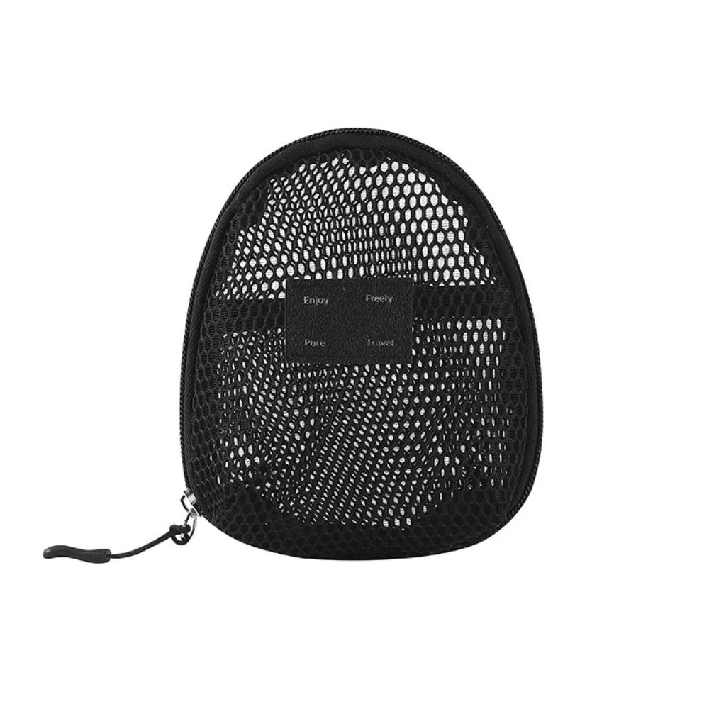 Casual Nylon Cosmetic Bag With Zipper Mesh Storage Pouch Multipurpose Hand-held Mesh Makeup Bags Women