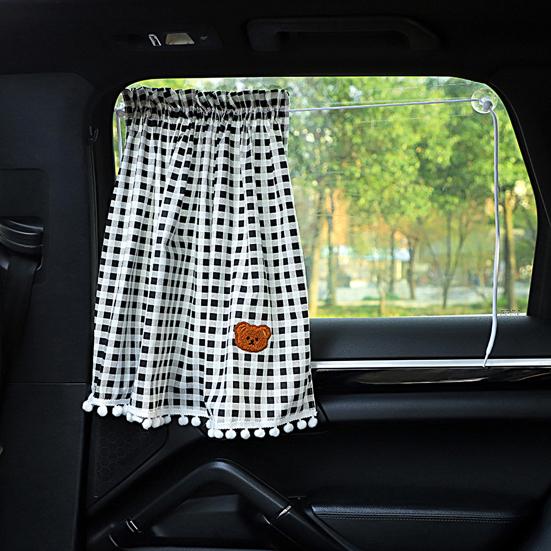 UV-protection Car Curtain Adjustable Portable Cartoon Bear Car Sunshade Car Accessories