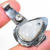 Natural Rainbow Moonstone, Topaz Gemstone 925 Sterling Silver Pendant 1.97" C5O39