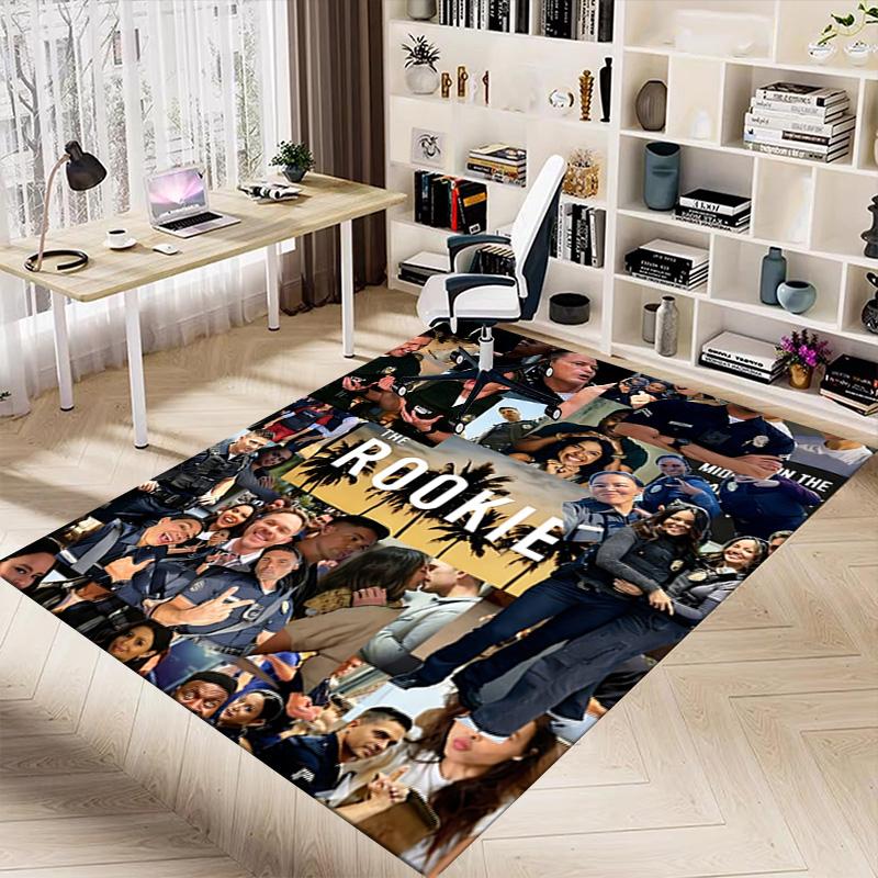 The Rookie Cast Collage Carpet For Playroom Bedroom Living Room Sofa Home Decorkids Game Area Rug Nonslip Floor Mat