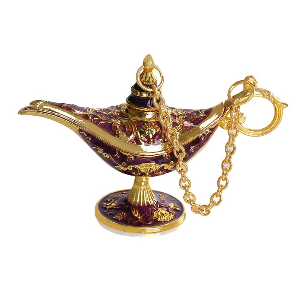 Классическая европейская винтажная полая легенда Алладин Джинн Лампа Курильницы для благовоний Металлическая лампа желаний Миниатюрные фигурки Домашний декор