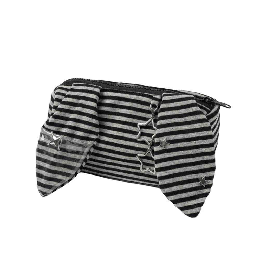 Multi-functional Striped Pencil Case Large Capacity Stationery Organizer Makeup Table