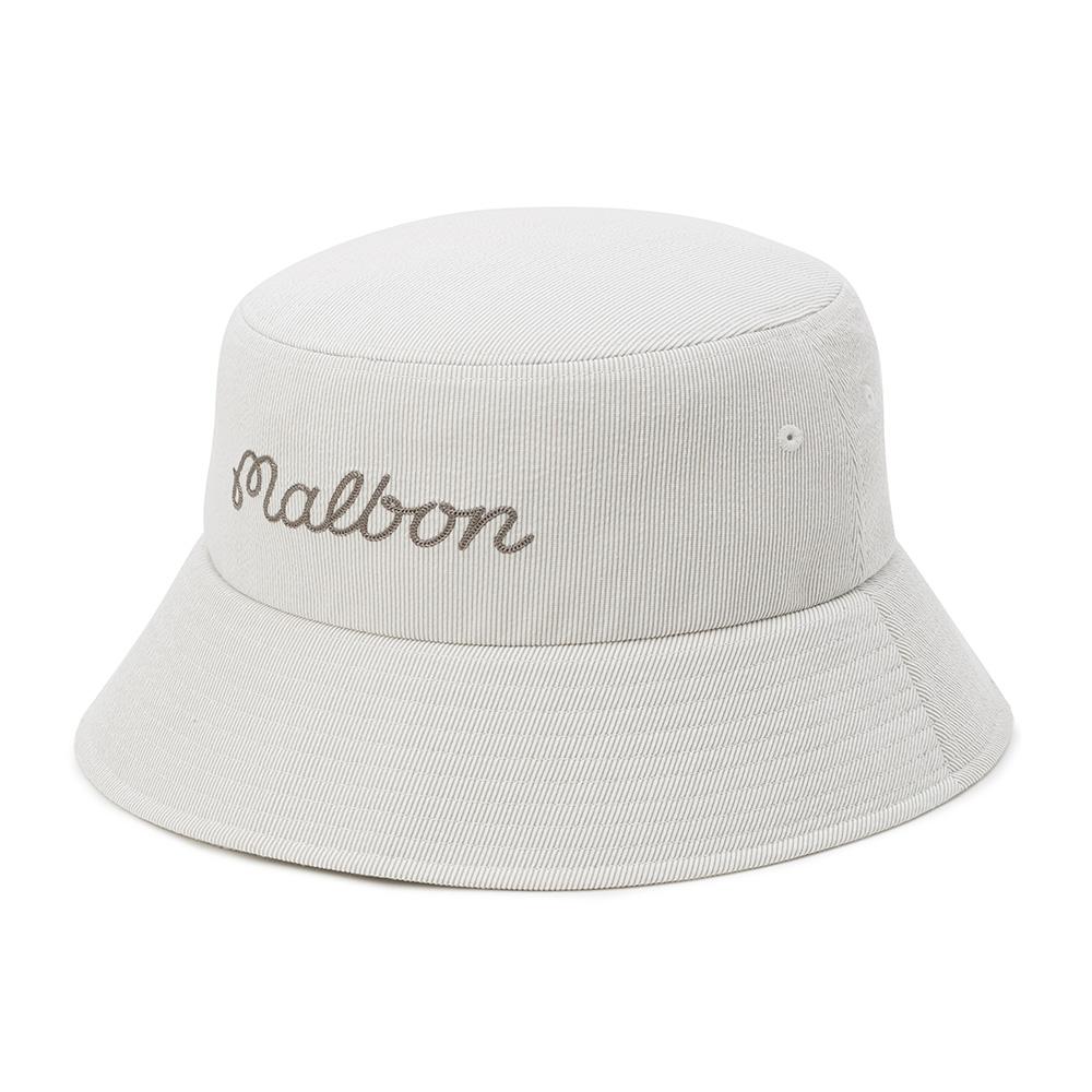 MALBON GOLF Бежевая панама в полоску из сирсакера