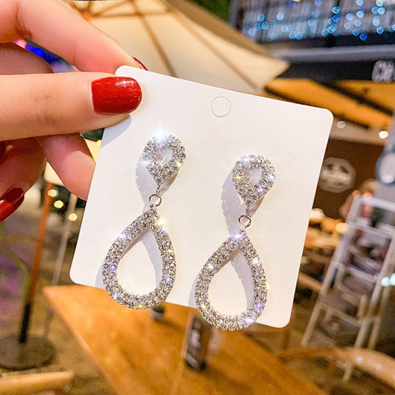 Cute Female Big Water Drop Earrings Fashion  Color Gold Wedding Earrings Jewelry Vintage Long Dangle Earrings For Women