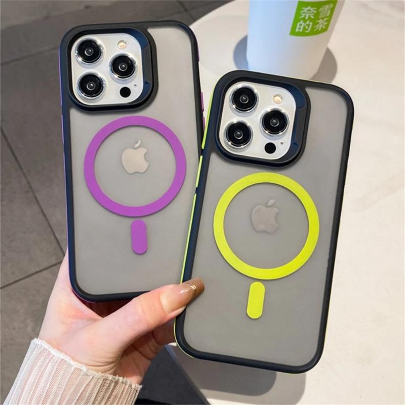 Рамка Цветная Матовая Полупрозрачная Магнитная Для Чехла Для Для Iphone 14 11 16 13 1 Pro Max Plus Беспроводная Зарядка Чехол