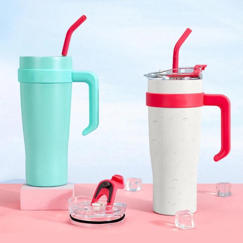 Бутылка для воды из нержавеющей стали, термобутылка для кофейной чашки, кружка для сохранения тепла, термос с соломинкой, изолированный стакан, термос, горячий