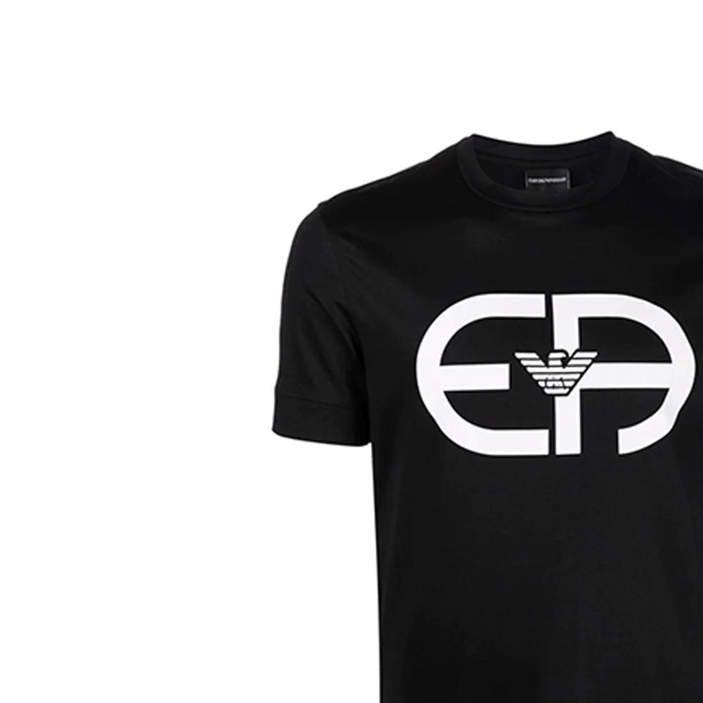 Emporio Armani Мужская футболка с коротким рукавом, пуловер, прямой крой, круглый вырез, с принтом, черный 6K1T74-1JUVZ-0999
