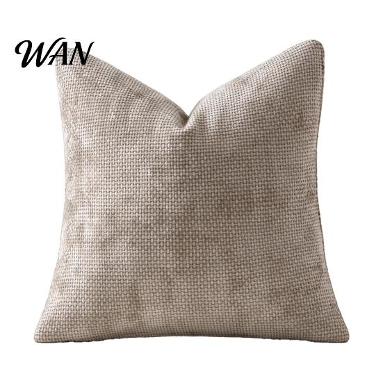 Soft Chenille Pillow Cover Weave Texture Cushion Case, Throw Cover, Solid Color Covers for Living Room with Zipper Bedroom Decor, 18 x Inch