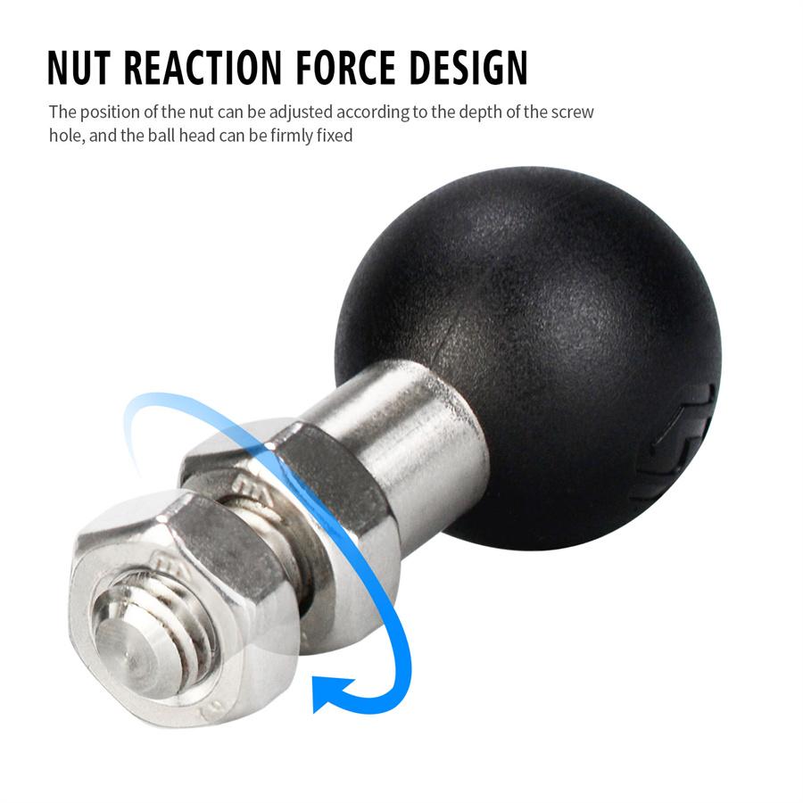 1 Inch Ball Base M10 X 1.25 Male Thread Mount for Motorcycle Motorbike ATV Handlebar Adapter