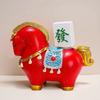 1/4Pcs Cartoon Horse Statue Rotatable Golden Ingot Gourd Money Bag Lucky Pony Figurine Home Office Desktop Feng Shui Decoration Ornament